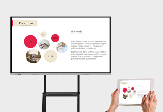 Multifunction 75 Inch Smart Board Frosted Glass Material For Classroom